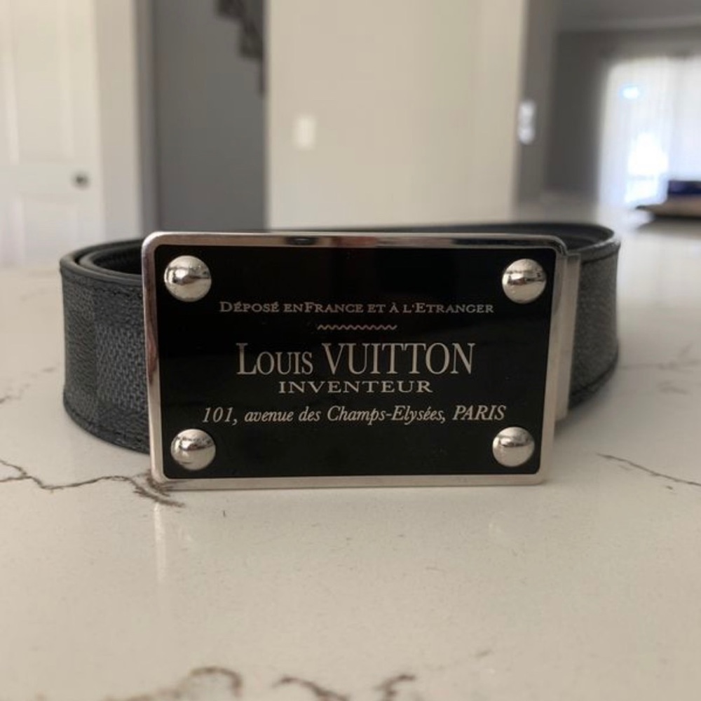 Men Louis Vuitton Inventeur Reversible Belt Damier